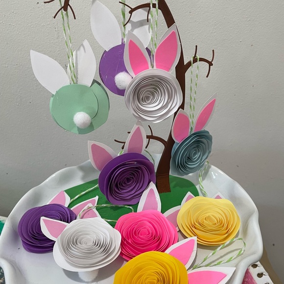 Hand Crafted Other - 12 Flower Bunny ornaments